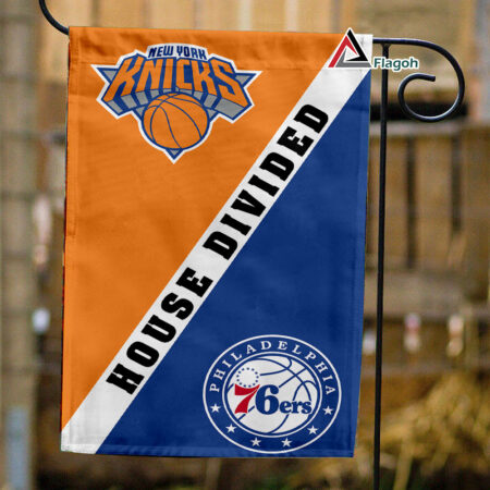 Knicks vs 76ers House Divided Flag, NBA House Divided Flag