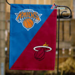 Knicks vs Heat House Divided Flag, NBA House Divided Flag
