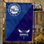 76ers vs Hornets House Divided Flag, NBA House Divided Flag