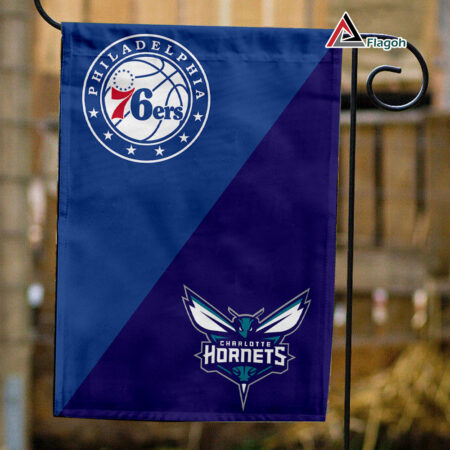 76ers vs Hornets House Divided Flag, NBA House Divided Flag