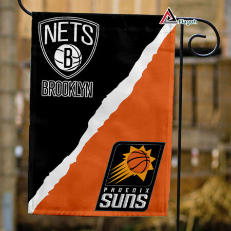 Nets vs Suns House Divided Flag, NBA House Divided Flag