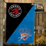 Raptors vs Thunder House Divided Flag, NBA House Divided Flag
