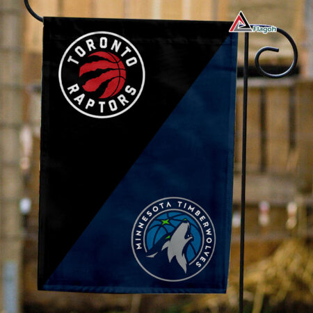 Raptors vs Timberwolves House Divided Flag, NBA House Divided Flag