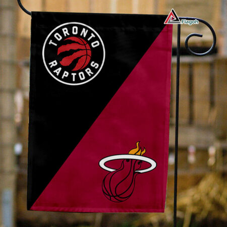 Raptors vs Heat House Divided Flag, NBA House Divided Flag