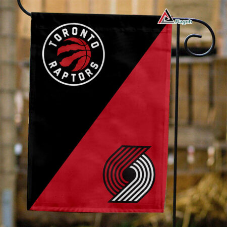 Raptors vs Trail Blazers House Divided Flag, NBA House Divided Flag