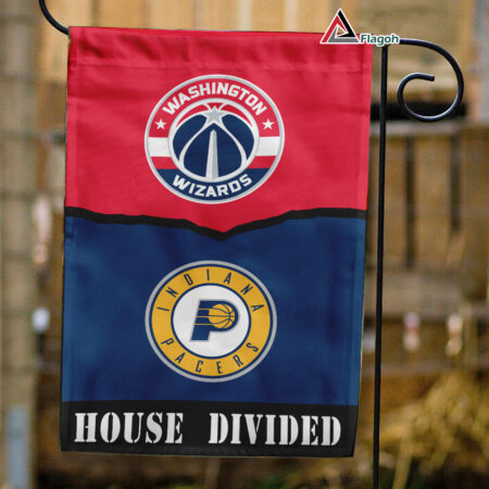 Wizards vs Pacers House Divided Flag, NBA House Divided Flag