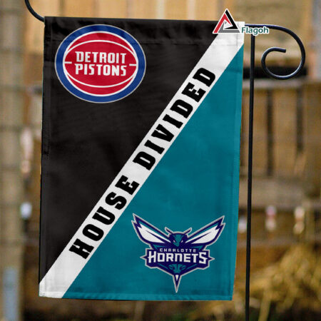 Pistons vs Hornets House Divided Flag, NBA House Divided Flag