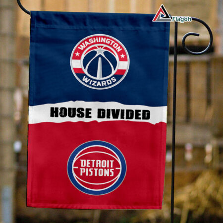 Wizards vs Pistons House Divided Flag, NBA House Divided Flag