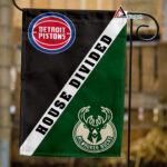 Pistons vs Bucks House Divided Flag, NBA House Divided Flag