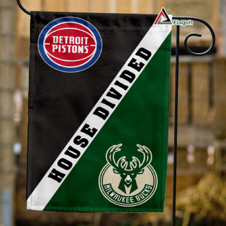 Pistons vs Bucks House Divided Flag, NBA House Divided Flag