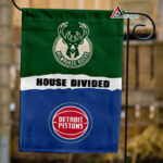 Bucks vs Pistons House Divided Flag, NBA House Divided Flag