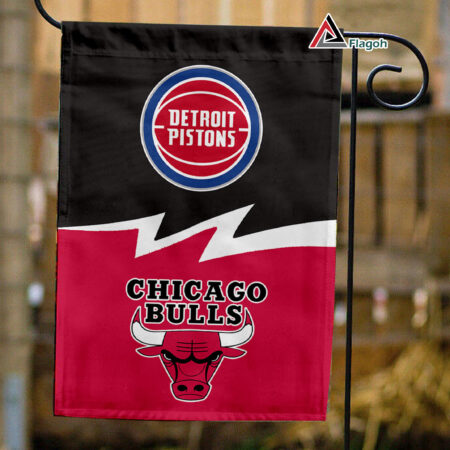 Pistons vs Bulls House Divided Flag, NBA House Divided Flag