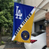 Dodgers vs Brewers House Divided Flag, MLB House Divided Flag 1 Dodgers vs Brewers House Divided Flag, MLB House Divided Flag