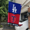 Dodgers vs Twins House Divided Flag, MLB House Divided Flag 1 Dodgers vs Twins House Divided Flag, MLB House Divided Flag