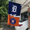 Tigers vs Astros House Divided Flag, MLB House Divided Flag 1 Tigers vs Astros House Divided Flag, MLB House Divided Flag