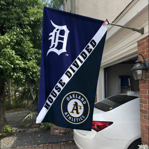 Tigers vs Athletics House Divided Flag, MLB House Divided Flag Tigers vs Athletics House Divided Flag, MLB House Divided Flag
