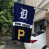Tigers vs Pirates House Divided Flag, MLB House Divided Flag 1 Tigers vs Pirates House Divided Flag, MLB House Divided Flag