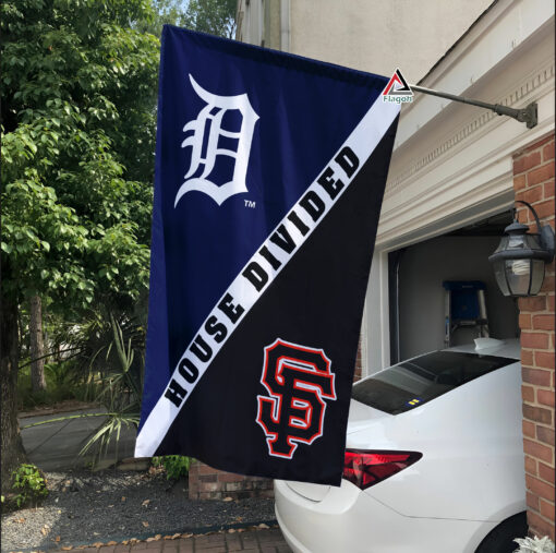 Tigers vs Giants House Divided Flag, MLB House Divided Flag Tigers vs Giants House Divided Flag, MLB House Divided Flag