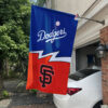Dodgers vs Giants House Divided Flag, MLB House Divided Flag 1 Dodgers vs Giants House Divided Flag, MLB House Divided Flag