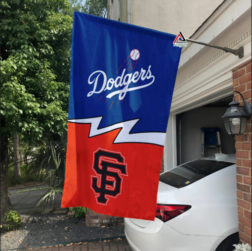 Dodgers vs Giants House Divided Flag, MLB House Divided Flag Dodgers vs Giants House Divided Flag, MLB House Divided Flag