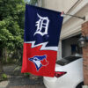 Tigers vs Blue Jays House Divided Flag, MLB House Divided Flag 1 Tigers vs Blue Jays House Divided Flag, MLB House Divided Flag