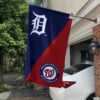Tigers vs Nationals House Divided Flag, MLB House Divided Flag 1 Tigers vs Nationals House Divided Flag, MLB House Divided Flag