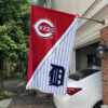 Reds vs Tigers House Divided Flag, MLB House Divided Flag