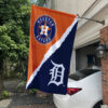 Astros vs Tigers House Divided Flag, MLB House Divided Flag 1 Astros vs Tigers House Divided Flag, MLB House Divided Flag