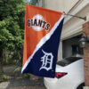 Giants vs Tigers House Divided Flag, MLB House Divided Flag 1 Giants vs Tigers House Divided Flag, MLB House Divided Flag