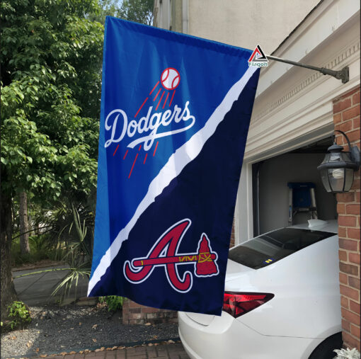 Dodgers vs Braves House Divided Flag, MLB House Divided Flag Dodgers vs Braves House Divided Flag, MLB House Divided Flag