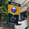 Sabres vs Wild House Divided Flag, NHL House Divided Flag 1 Sabres vs Wild House Divided Flag, NHL House Divided Flag