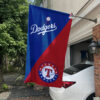 Dodgers vs Rangers House Divided Flag, MLB House Divided Flag