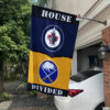 Jets vs Sabres House Divided Flag, NHL House Divided Flag 2 Jets vs Sabres House Divided Flag, NHL House Divided Flag