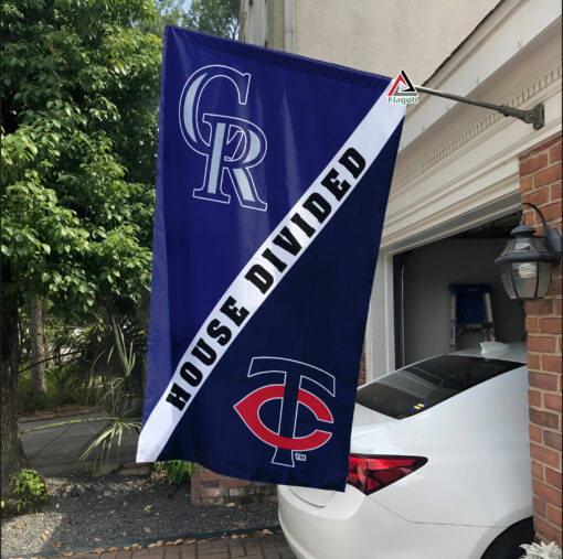 Rockies vs Twins House Divided Flag, MLB House Divided Flag Rockies vs Twins House Divided Flag, MLB House Divided Flag