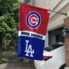 Cubs vs Dodgers House Divided Flag, MLB House Divided Flag 1 Cubs vs Dodgers House Divided Flag, MLB House Divided Flag