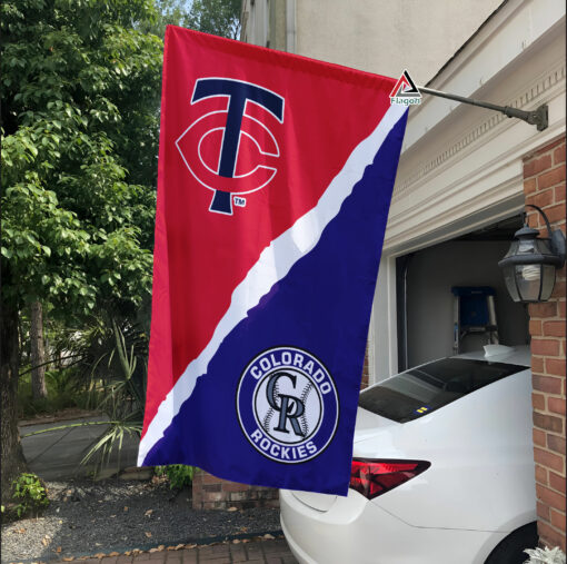 Twins vs Rockies House Divided Flag, MLB House Divided Flag