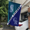 Mariners vs Rockies House Divided Flag, MLB House Divided Flag 1 Mariners vs Rockies House Divided Flag, MLB House Divided Flag