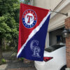 Rangers vs Rockies House Divided Flag, MLB House Divided Flag 1 Rangers vs Rockies House Divided Flag, MLB House Divided Flag