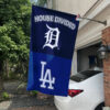 Tigers vs Dodgers House Divided Flag, MLB House Divided Flag 1 Tigers vs Dodgers House Divided Flag, MLB House Divided Flag