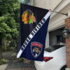 Blackhawks vs Panthers House Divided Flag, NHL House Divided Flag