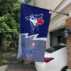 Blue Jays vs Dodgers House Divided Flag, MLB House Divided Flag 1 Blue Jays vs Dodgers House Divided Flag, MLB House Divided Flag