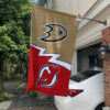 Ducks vs Devils House Divided Flag, NHL House Divided Flag 1 Ducks vs Devils House Divided Flag, NHL House Divided Flag
