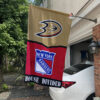 Ducks vs Rangers House Divided Flag, NHL House Divided Flag 1 Ducks vs Rangers House Divided Flag, NHL House Divided Flag