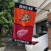 Ducks vs Red Wings House Divided Flag, NHL House Divided Flag 1 Ducks vs Red Wings House Divided Flag, NHL House Divided Flag