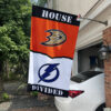 Ducks vs Lightning House Divided Flag, NHL House Divided Flag