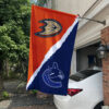 Ducks vs Canucks House Divided Flag, NHL House Divided Flag 1 Ducks vs Canucks House Divided Flag, NHL House Divided Flag