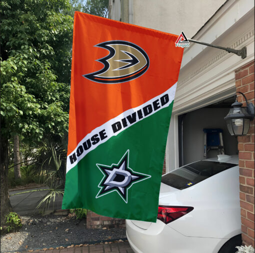 Ducks vs Stars House Divided Flag, NHL House Divided Flag