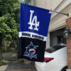 Dodgers vs Marlins House Divided Flag, MLB House Divided Flag 1 Dodgers vs Marlins House Divided Flag, MLB House Divided Flag