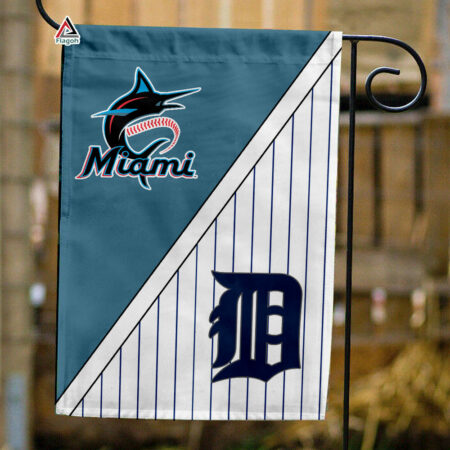 Marlins vs Tigers House Divided Flag, MLB House Divided Flag