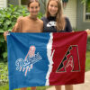 Dodgers vs Diamondbacks House Divided Flag, MLB House Divided Flag
